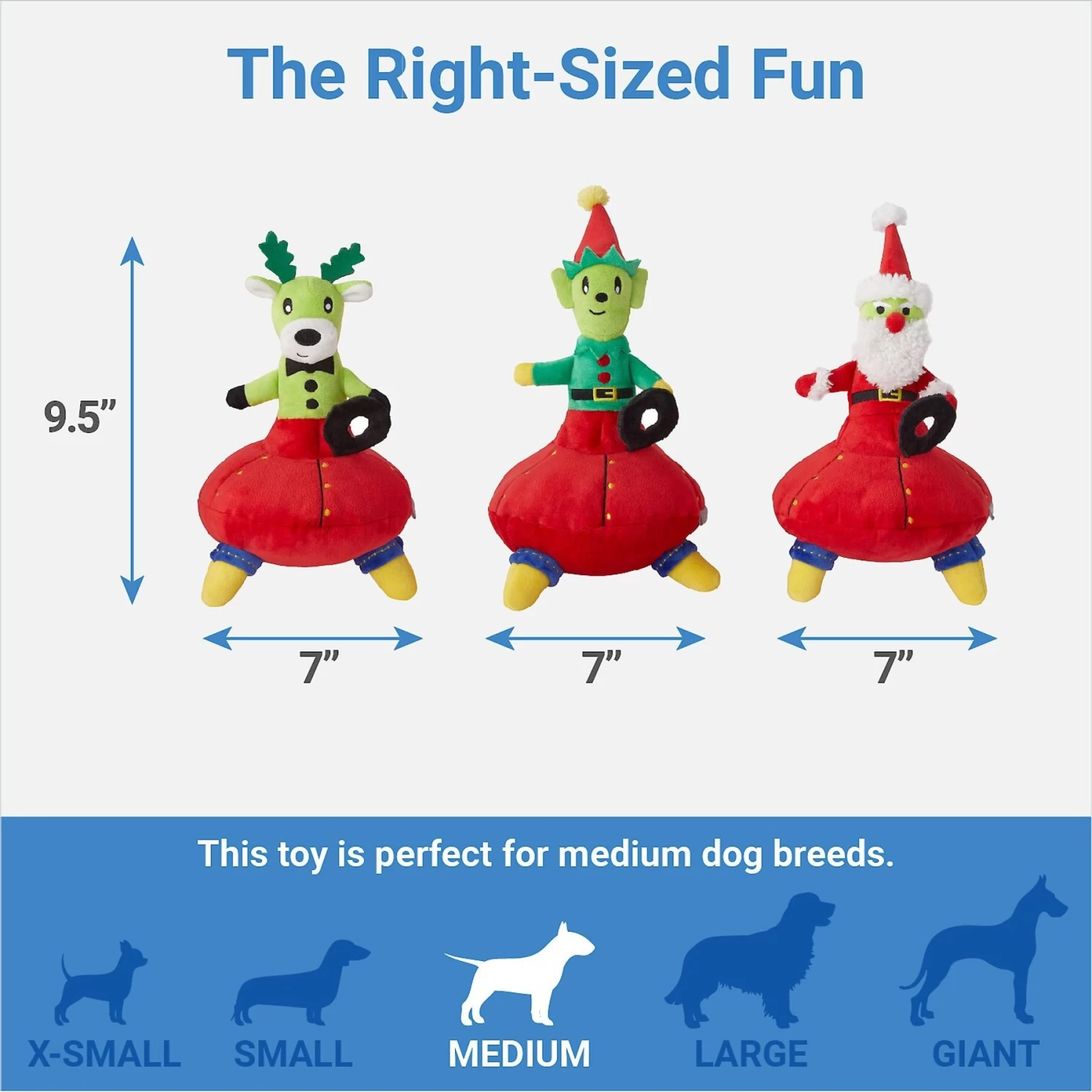 Frisco Holiday Alien Santa & Friends UFO's Plush Squeaky Dog Toy, 3 Count 2 Frisco Holiday Alien Santa & Friends UFO's Plush Squeaky Dog Toy, 3 Count - Image 2