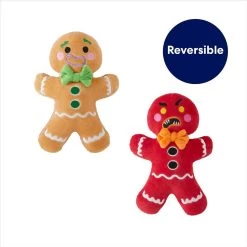 Frisco Holiday Naughty Or Nice Gingerbread Man Reversible Plush Squeaky Dog Toy -Pet Dog Supplies Shop 287217 PT2. AC SS1800 V1695045721