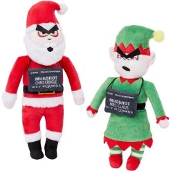 Frisco Holiday Bad Santa & Elf Plush Squeaky Dog Toy