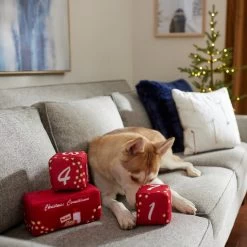 Frisco Holiday 12 Day Countdown Blocks Plush Squeaky Dog Toy, 3 Count -Pet Dog Supplies Shop 287447 PT3. AC SS1800 V1632774583