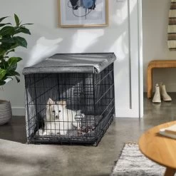 Frisco Faux Linen Dog Crate Cover -Pet Dog Supplies Shop 289630 PT5. AC SS1800 V1644249178