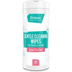 Frisco Gentle Cleaning Waterless Grooming Wipes For Puppies & Kittens, Green Tea Scent