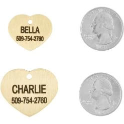 Frisco Brass Personalized Dog & Cat ID Tag, Heart -Pet Dog Supplies Shop 296197 PT5. AC SS1800 V1628186498