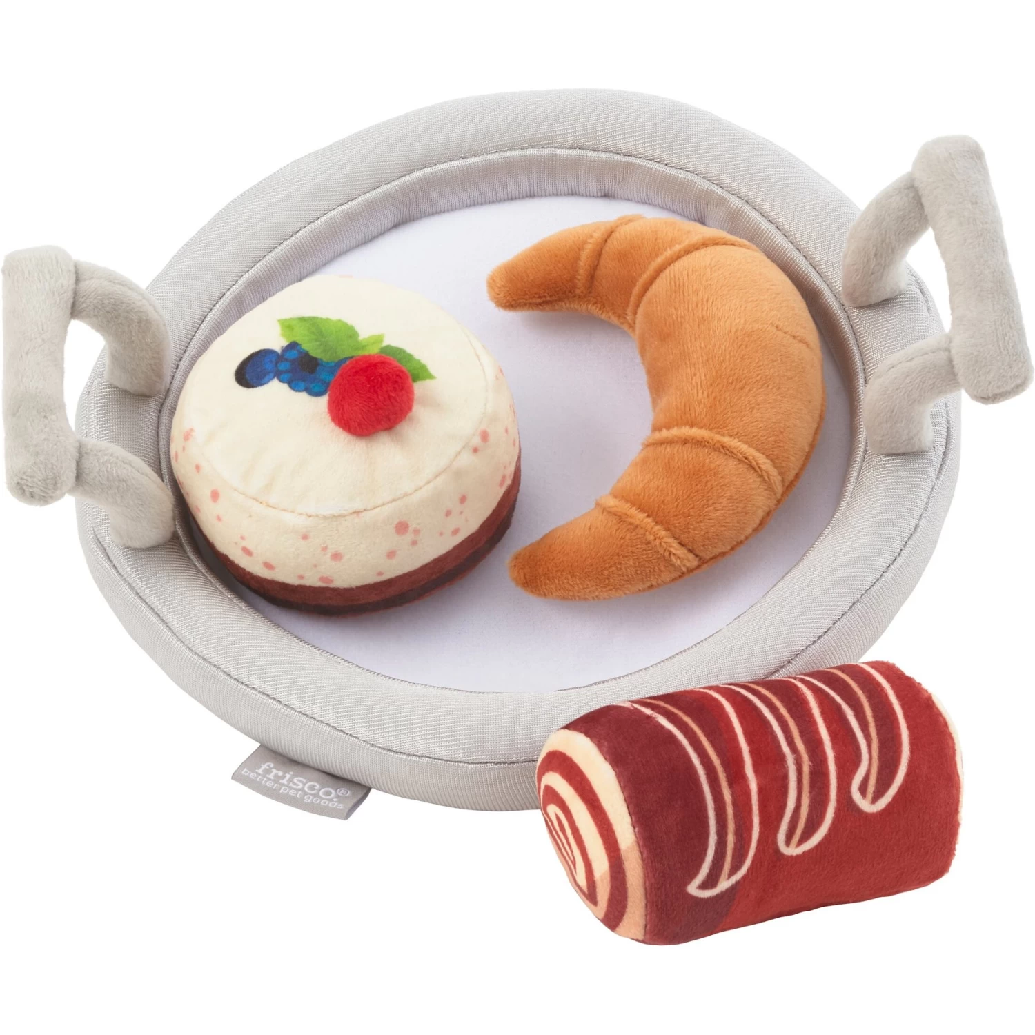 Frisco Brunch Pastry Plate Plush Squeaky Dog Toy 1 Frisco Brunch Pastry Plate Plush Squeaky Dog Toy