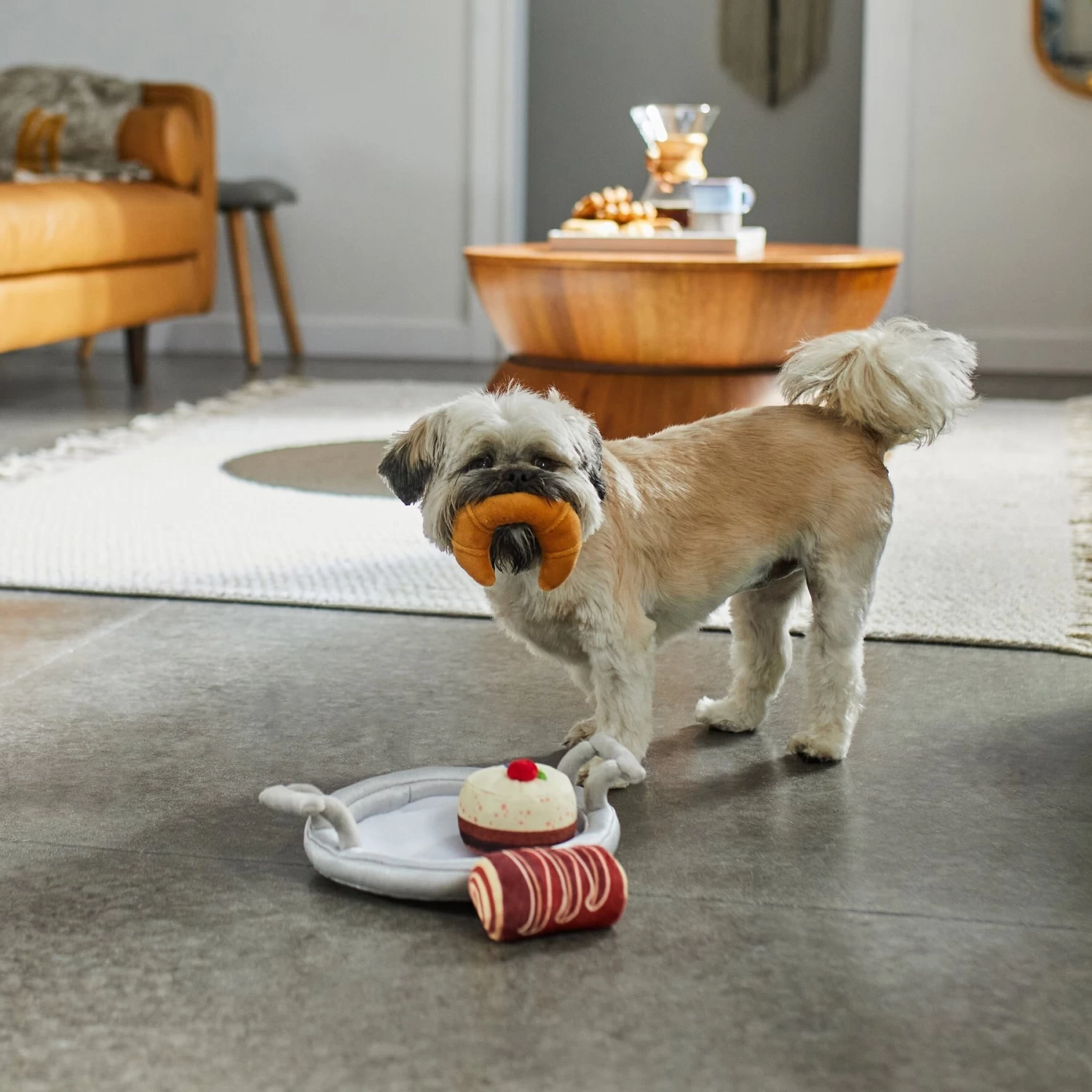 Frisco Brunch Pastry Plate Plush Squeaky Dog Toy 4 Frisco Brunch Pastry Plate Plush Squeaky Dog Toy - Image 4