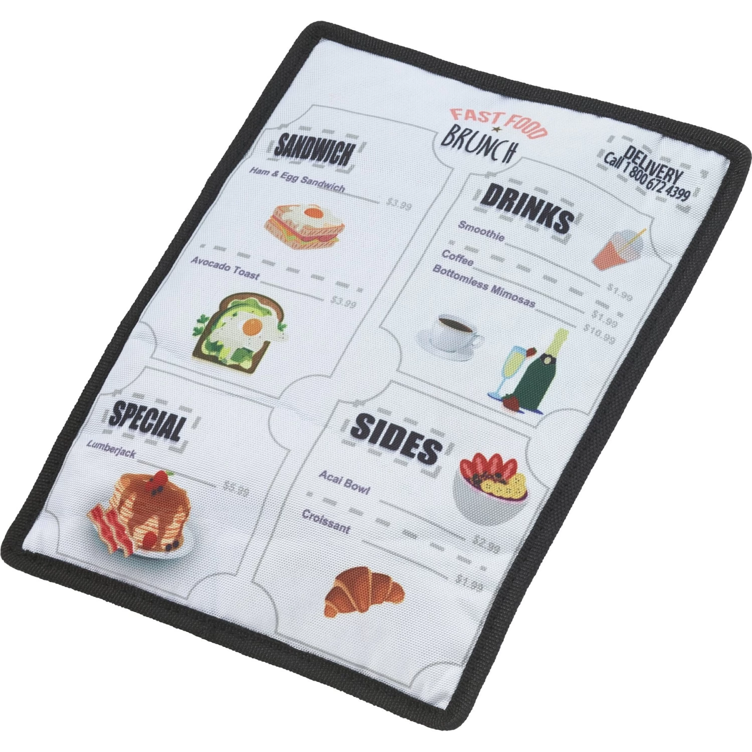 Frisco Brunch Menu Ballistic Nylon Flat Plush Squeaky Dog Toy 1 Frisco Brunch Menu Ballistic Nylon Flat Plush Squeaky Dog Toy