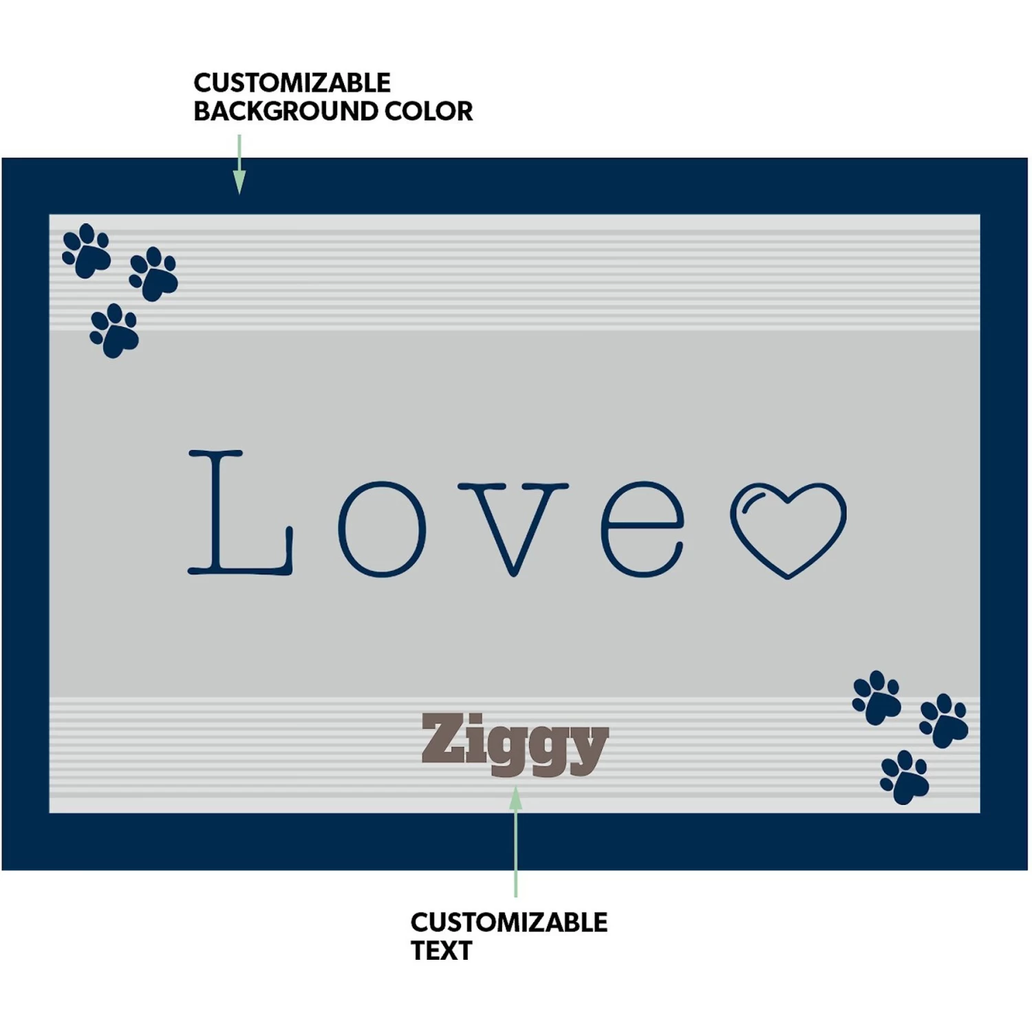 Frisco Love Cutout Personalized Dog & Cat Placemat 2 Frisco Love Cutout Personalized Dog & Cat Placemat - Image 2