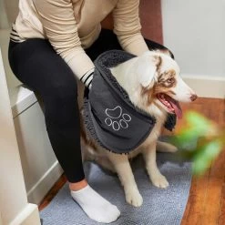Frisco Microfiber Chenille Shammy Towel & Frisco Microfiber Chenille Paw Print Dog & Cat Mat, Dark Gray -Pet Dog Supplies Shop 303468 PT4. AC SS1800 V1623067964