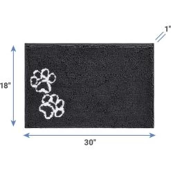 Frisco Microfiber Chenille Shammy Towel & Frisco Microfiber Chenille Paw Print Dog & Cat Mat, Dark Gray -Pet Dog Supplies Shop 303468 PT6. AC SS1800 V1623057453