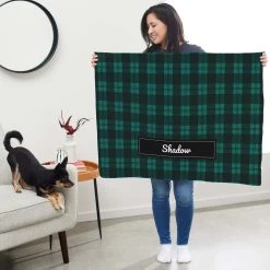 Frisco Personalized Plaid Sherpa Cat & Dog Blanket, 30" X 40" -Pet Dog Supplies Shop 303832 PT5. AC SS1800 V1637610178