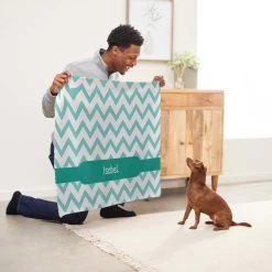 Frisco Personalized Subtle Chevron Soft Fleece Cat & Dog Blanket, 30" X 40" -Pet Dog Supplies Shop 304003 PT5. AC SS1800 V1637610297