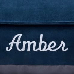 Frisco Personalized Navy Bolstered Bed With Navy Check Bolster -Pet Dog Supplies Shop 311766 PT3. AC SS1800 V1630593998