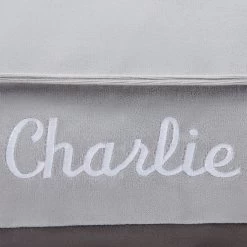 Frisco Personalized Silver Bolstered Bed With Silver Check Bolster -Pet Dog Supplies Shop 311770 PT3. AC SS1800 V1630593995