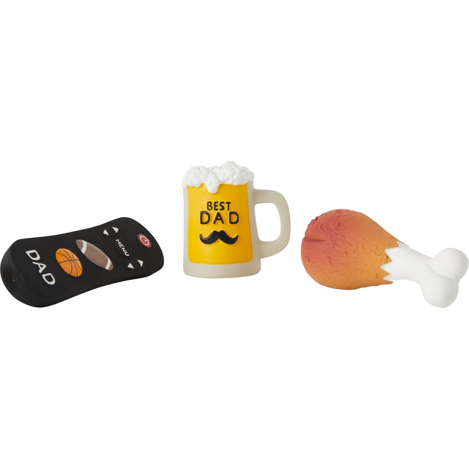 Frisco Father's Day Essential Latex Squeaky Dog Toy, 4 Count 1 Frisco Father's Day Essential Latex Squeaky Dog Toy, 4 Count