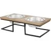 Frisco Premium Wood Elevated Stainless Steel Double Diner Dog & Cat Bowl