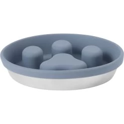 Frisco Silicone Stainless Paw Steel Slow Feeder Dog & Cat Bowl