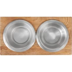 Frisco Premium Stainless Steel Double Diner Dog & Cat Bowl, Black -Pet Dog Supplies Shop 331532 PT4. AC SS1800 V1657656874
