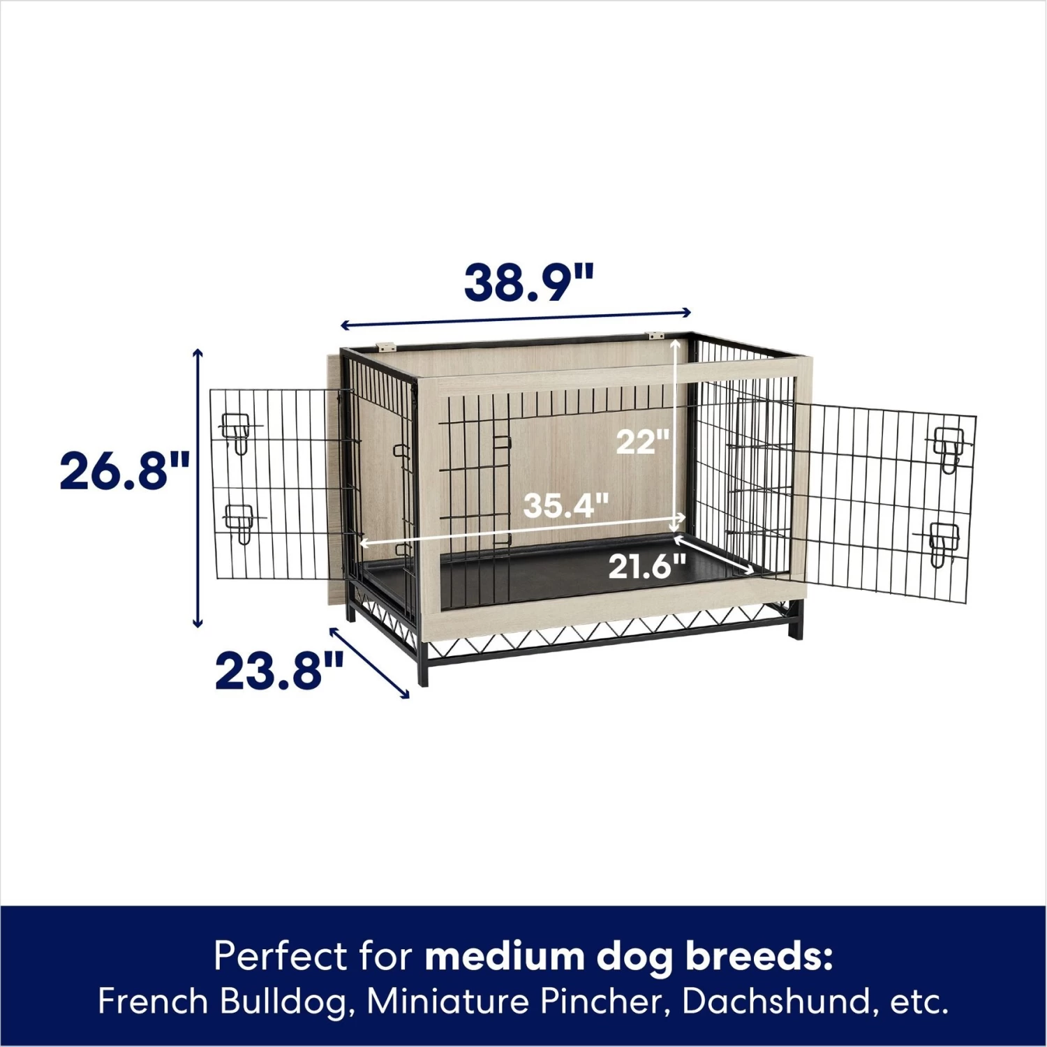 Frisco Easy Set-Up Wood Furniture Style Dog Crates 2 Frisco Easy Set-Up Wood Furniture Style Dog Crates - Image 2