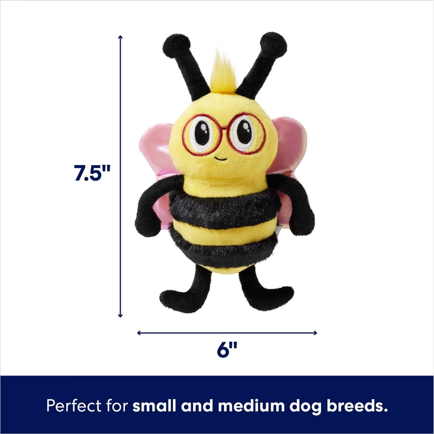 Frisco Valentine Love Buzz Bee Plush Squeaky Dog Toy 2 Frisco Valentine Love Buzz Bee Plush Squeaky Dog Toy - Image 2