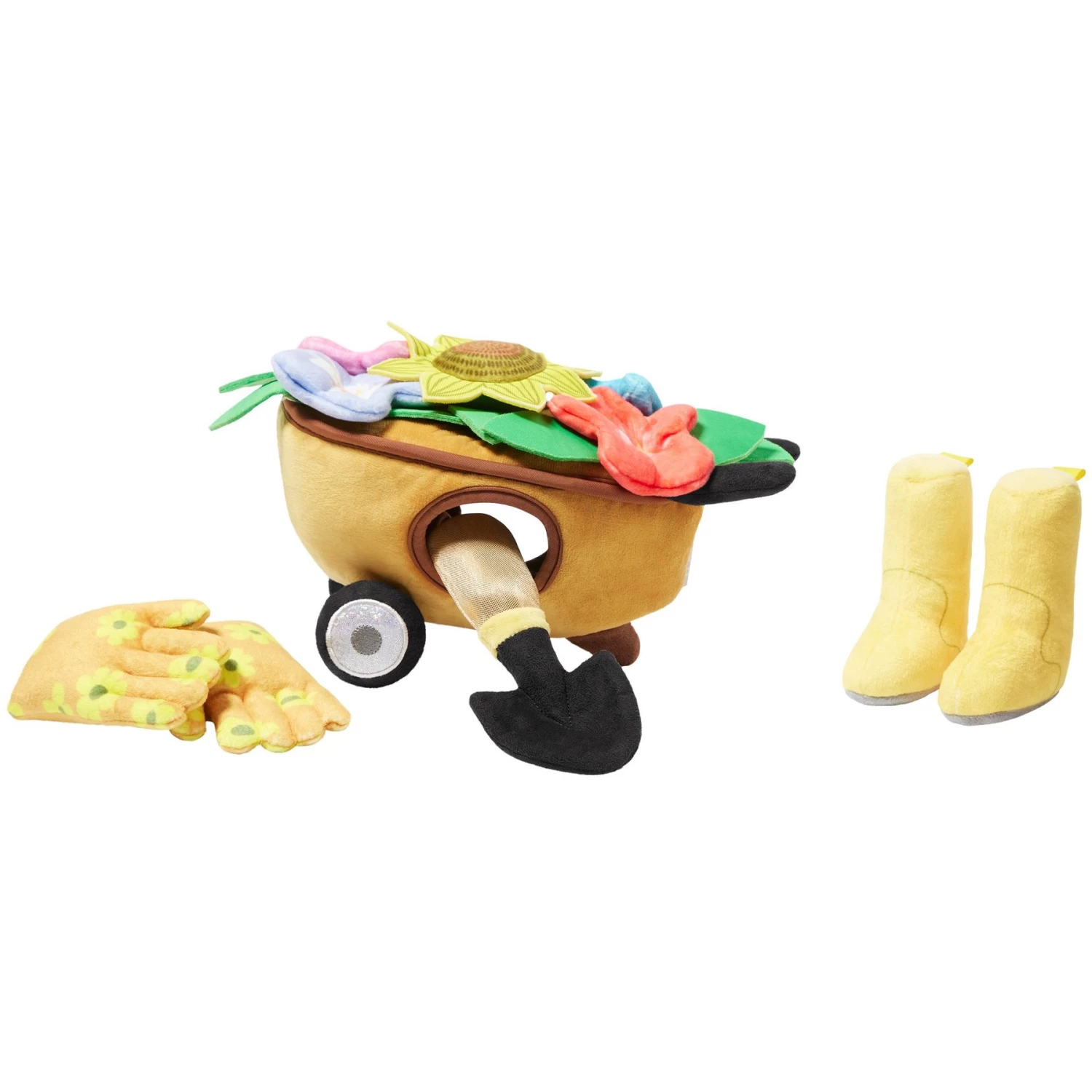 Frisco Spring Wheelbarrow Hide And Seek Puzzle Plush Squeaky Dog Toy 1 Frisco Spring Wheelbarrow Hide And Seek Puzzle Plush Squeaky Dog Toy