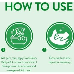 TropiClean Luxury 2 In 1 Papaya & Coconut Pet Shampoo & Conditioner & Frisco Cat & Dog Bristle Brush -Pet Dog Supplies Shop 575094 PT3. AC SS1800 V1657660395