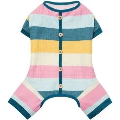 Frisco Cozy Waffle Knit Dog & Cat PJs, Stripe -Pet Dog Supplies Shop 744246 PT4. AC SS1800 V1692977015