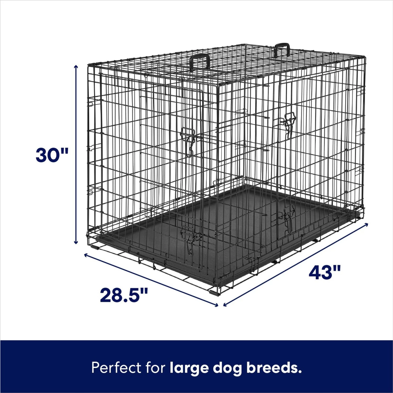 Frisco Fold & Carry Double Door Collapsible Wire Dog Crate 2 Frisco Fold & Carry Double Door Collapsible Wire Dog Crate - Image 2