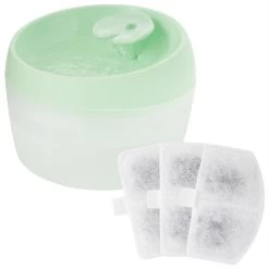 Frisco Whimsical Leaf Round Dog & Cat Fountain & Frisco Pet Fountain Replacement Filters