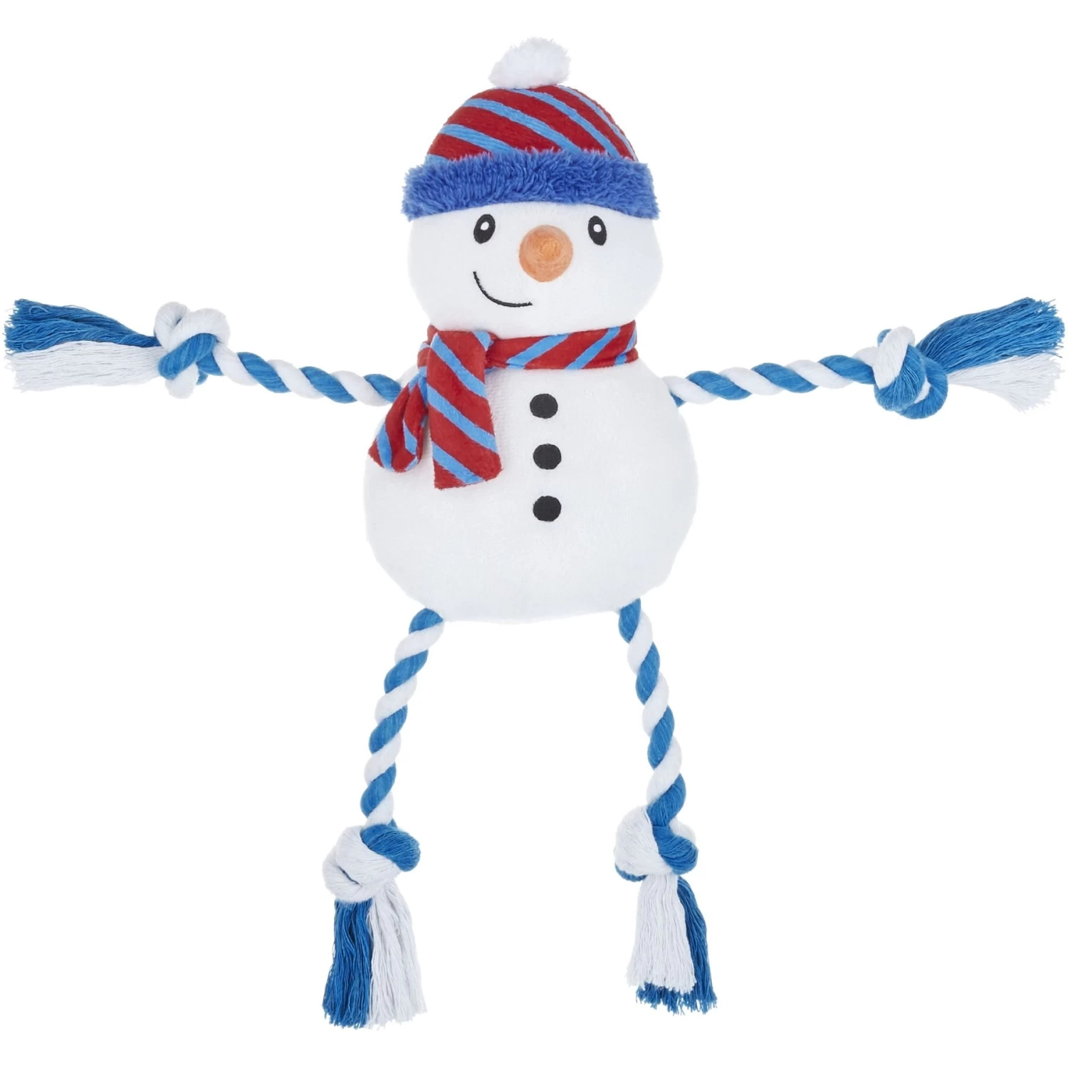 Frisco Holiday Snowman Plush With Rope Squeaky Dog Toy & Frisco Holiday Reindeer Plush With Rope Squeaky Dog Toy 2 Frisco Holiday Snowman Plush With Rope Squeaky Dog Toy & Frisco Holiday Reindeer Plush With Rope Squeaky Dog Toy - Image 2