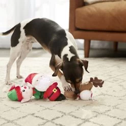 Frisco Holiday Santa's Helpers Plush Squeaky Dog Toy, 3 Count & Frisco Holiday Lights Plush With Rope Squeaky Dog Toy -Pet Dog Supplies Shop 986206 PT4. AC SS1800 V1698257788