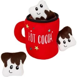 Frisco Holiday Santa's Helpers Plush Squeaky Dog Toy, 3 Count & Frisco Holiday Hot Cocoa Hide & Seek Puzzle Plush Squeaky Dog Toy -Pet Dog Supplies Shop 986230 PT5. AC SS1800 V1698258115